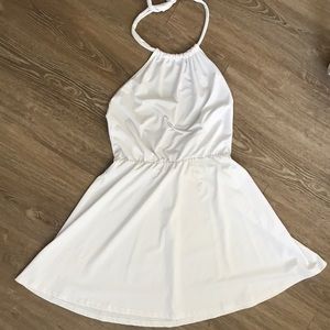 White Halter Dress